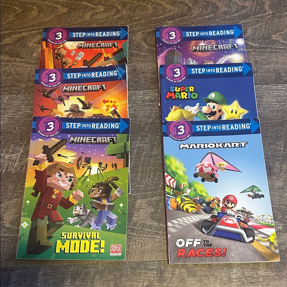 Minecraft and Mario Kart Step Into Reading Books